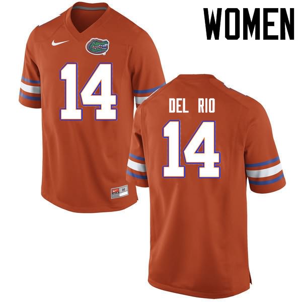 NCAA Florida Gators Luke Del Rio Women's #14 Nike Orange Stitched Authentic College Football Jersey CYF0364EV